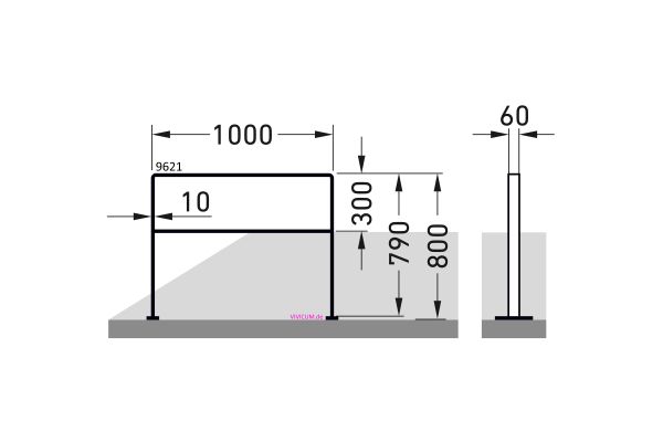 Preview: Anlehnbügel 9621 Skizze