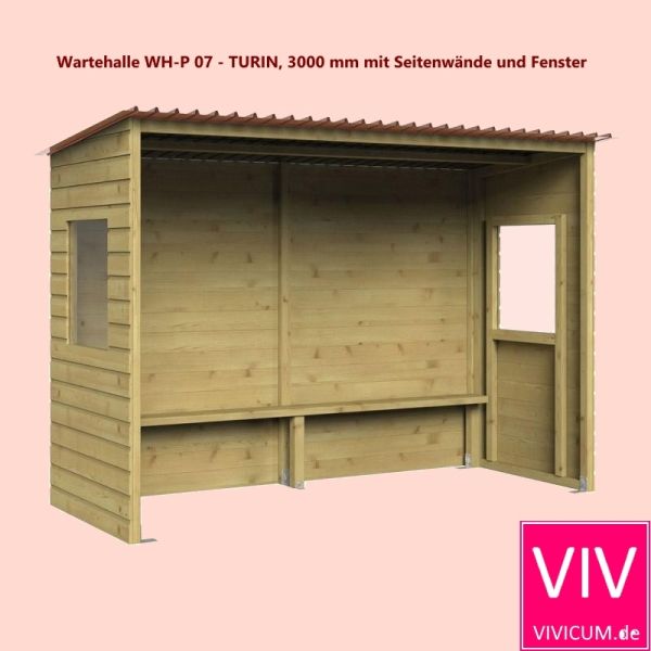 Wartehalle WH-P 07 - TURIN, 3 m mit Fenster