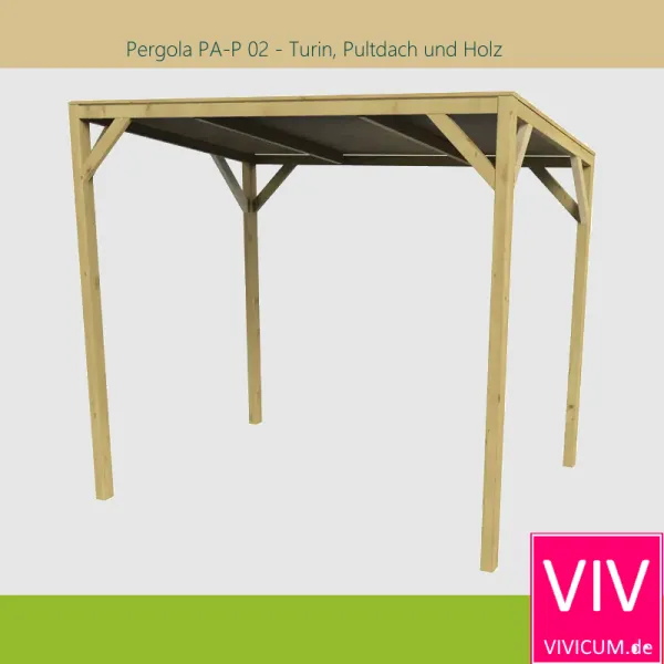 Pergola PA-P 02 - Turin, Pultdach und Holz