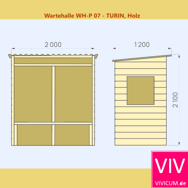 Preview: Maße der Wartehalle WH-P 07 - TURIN