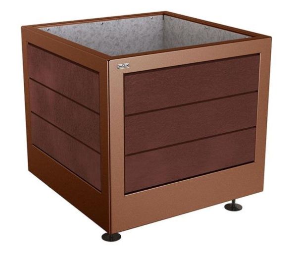 Pflanzbehälter PB-P 02 Modell SILAOS®, Recyclingkunststoff und Stahl